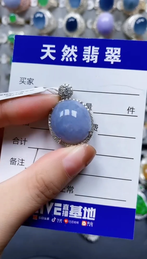 翡翠银S925镶嵌颈饰635