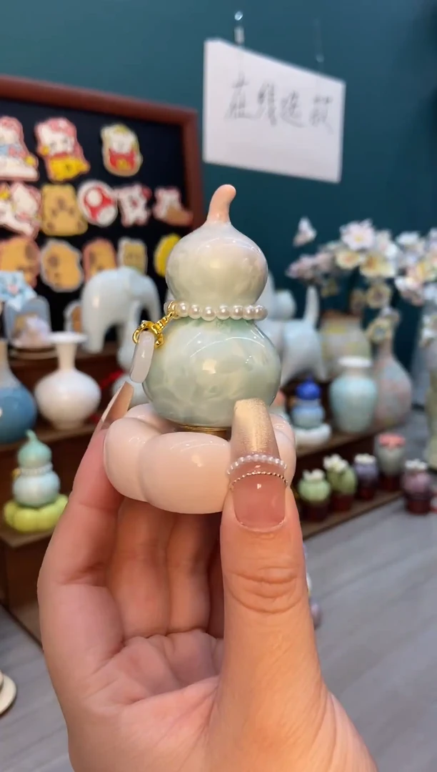 摆件粉色葫芦转转摆件1个装