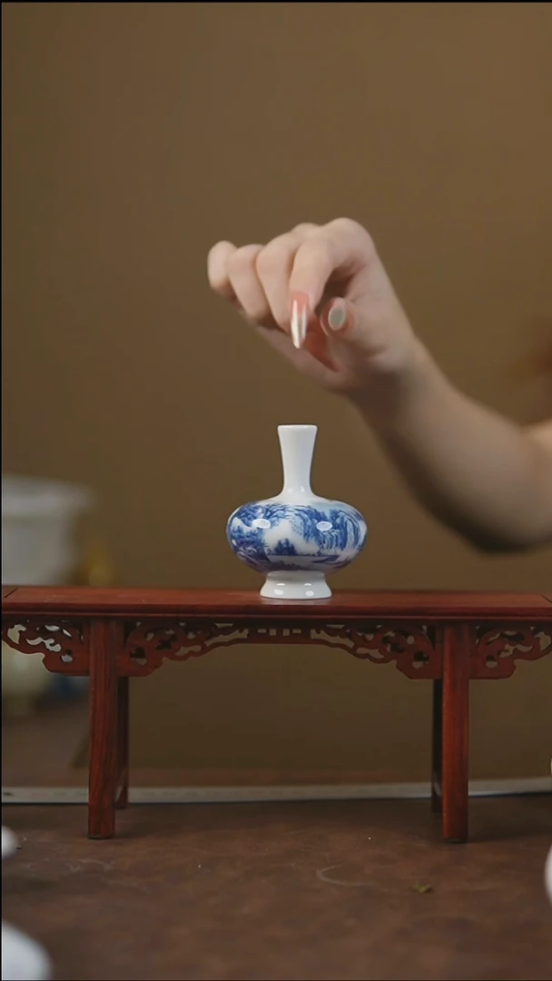 摆件景德镇全手工小花瓶