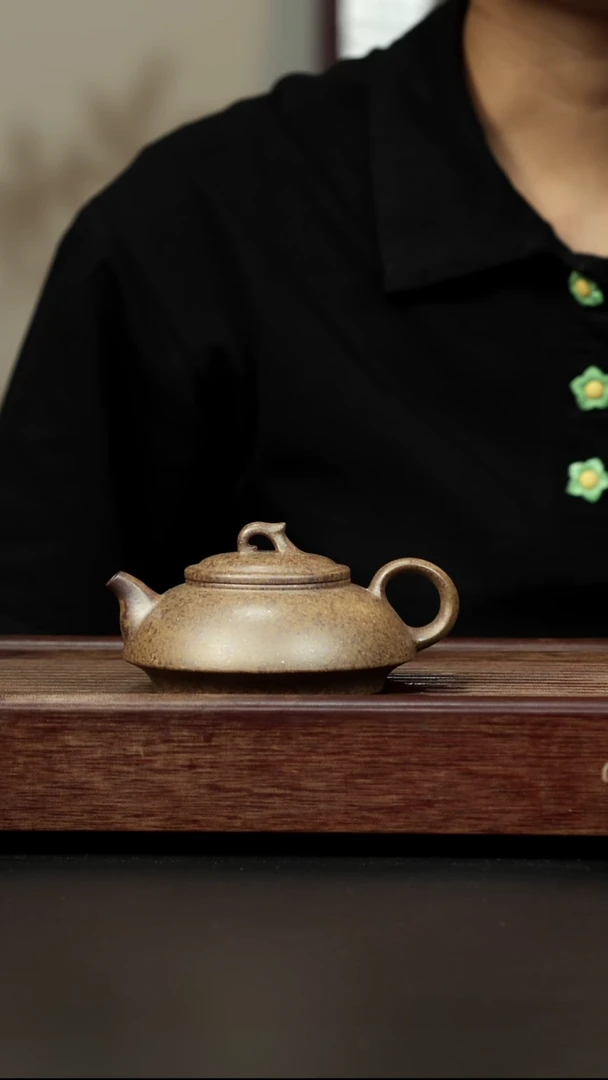 紫砂茶壶本绿柴烧 龙瓢