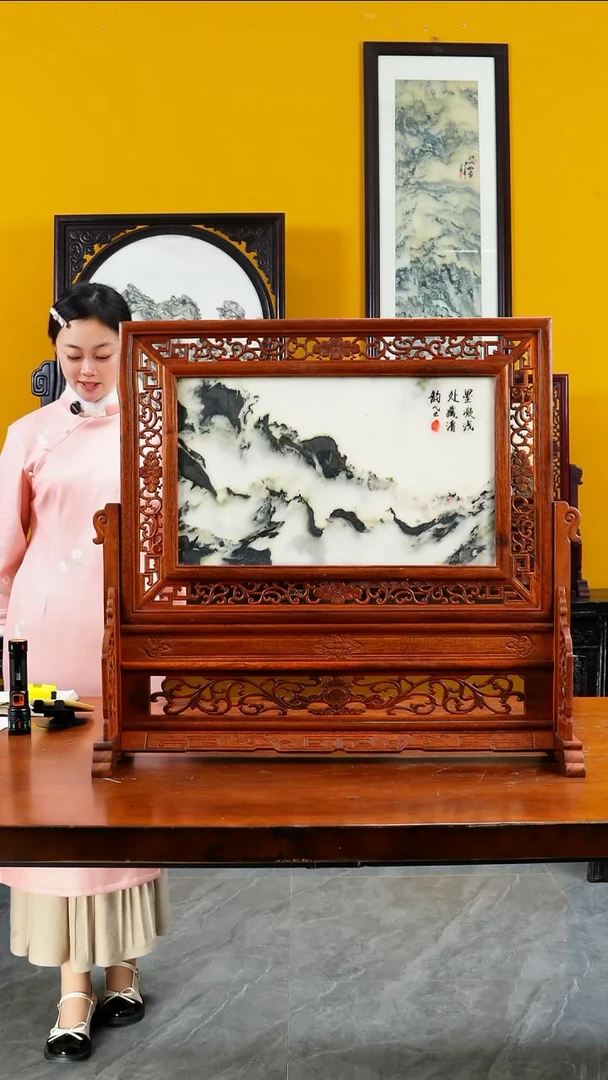 石材天然大理石画摆件