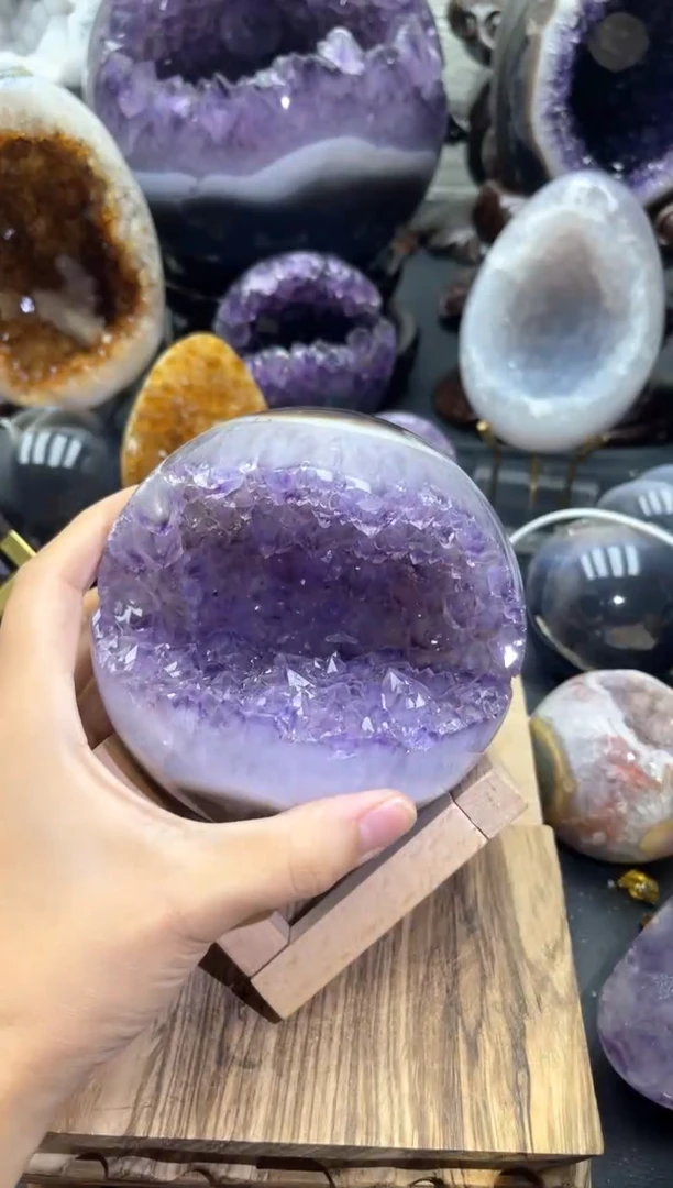 未镶嵌大型摆件（非配饰）紫晶227号开口笑