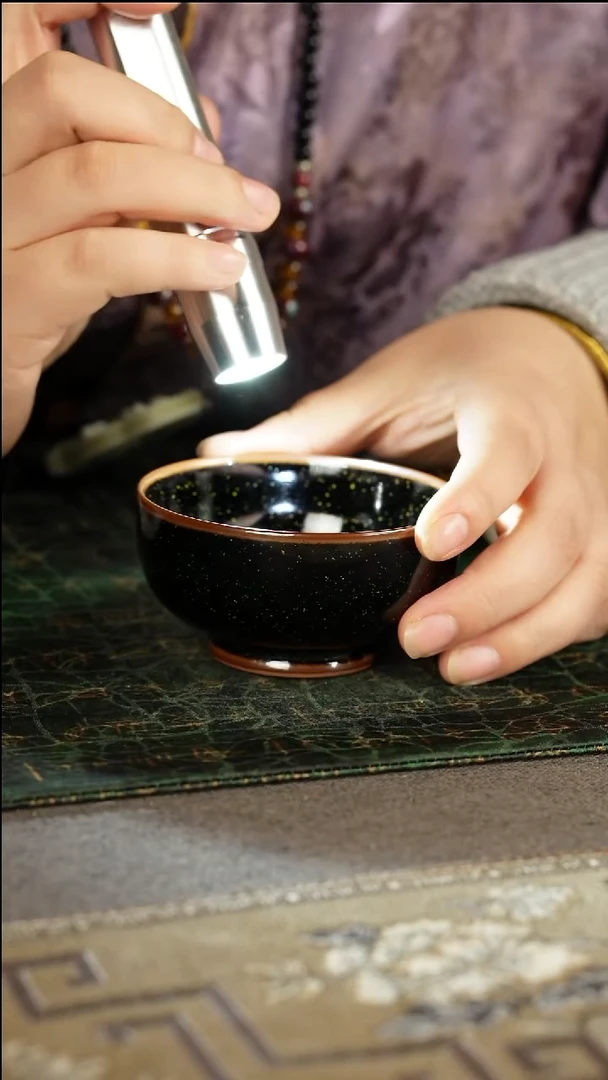 善窑厂柴窑乌金釉主人杯