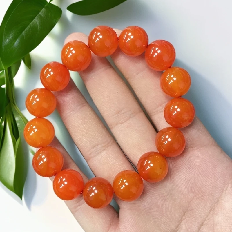 黄芪参珀玛瑙手串尺寸14mm15颗