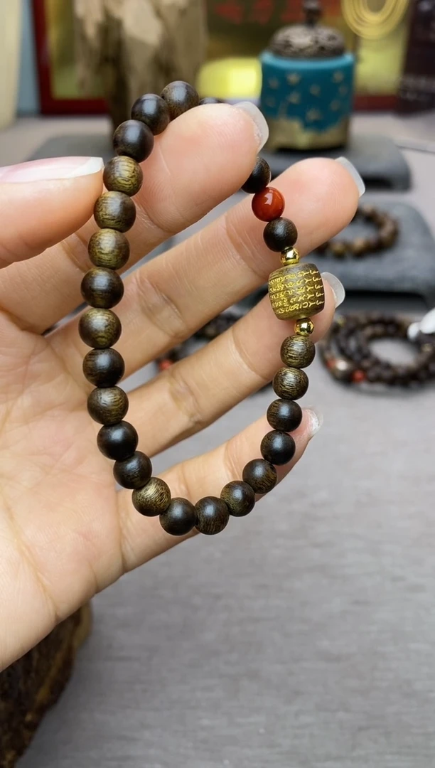 【闪购商品】沉香手串富森红土0.6+五条+配饰沉水单圈