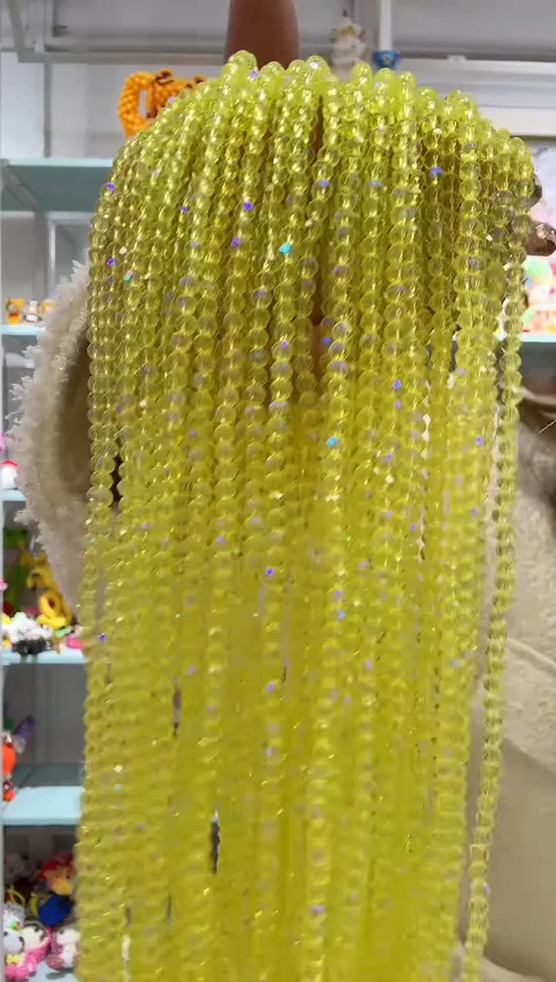 玻璃2130卡6水晶10条微光彩柠檬黄