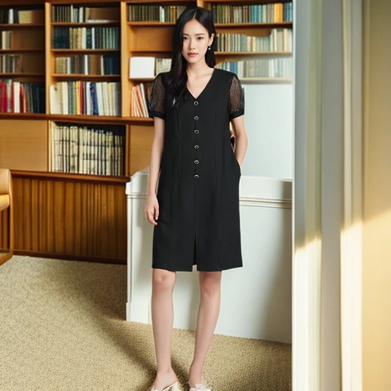 【专柜捡漏】大码专柜QaC-连衣裙6911黑色正码