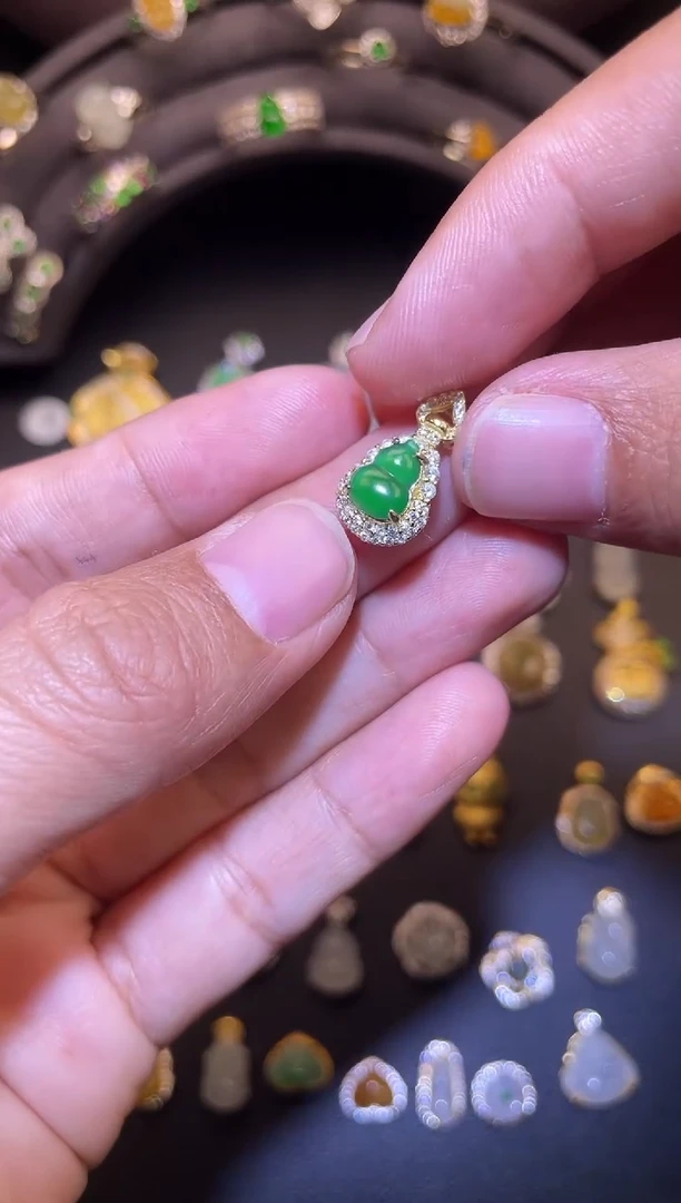 吊坠(不含链)银S925镶嵌翡翠1