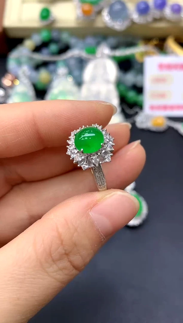18K金镶嵌戒指翡翠475-中国好珍宝
