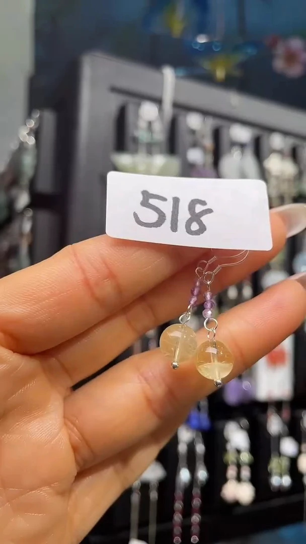 银S925镶嵌耳饰紫晶喜欢拍