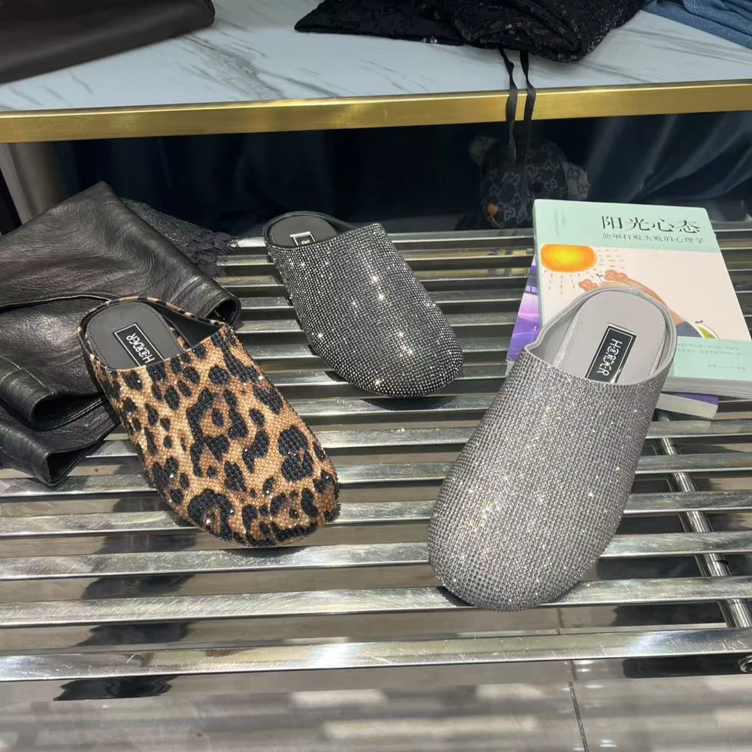 [大韩韩]新版福利特惠1556-1，1556-30气质圆头平底仙女风包头拖