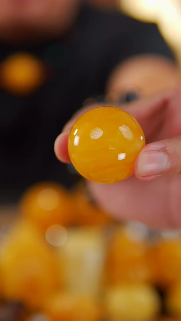 未镶嵌颈饰蜜蜡38mm焦皮料圆珠31.23