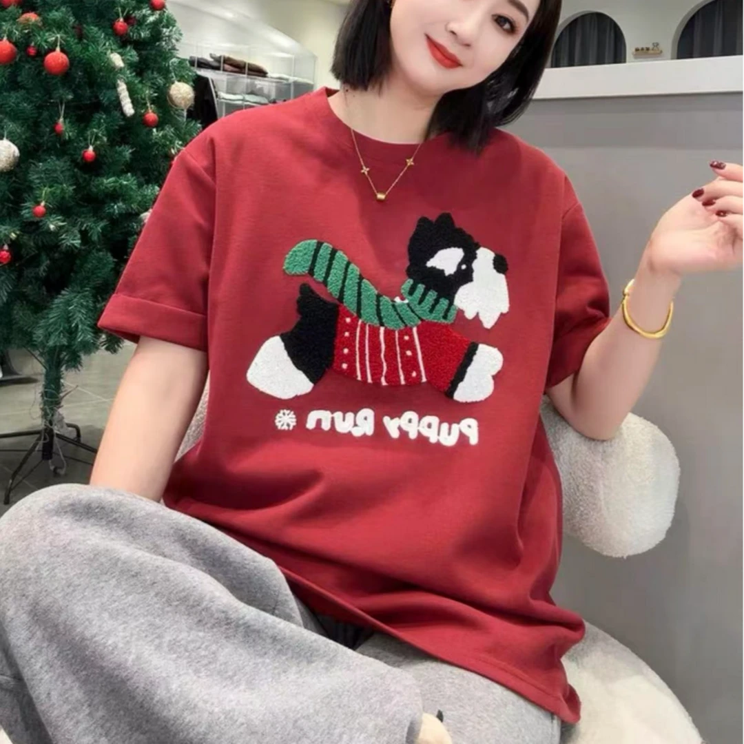 欧货爆版卡通小狗半袖（衣长67起）