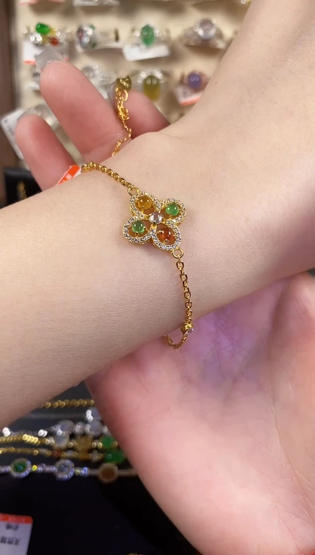 银S925镶嵌戒指翡翠 天然A货翡翠43