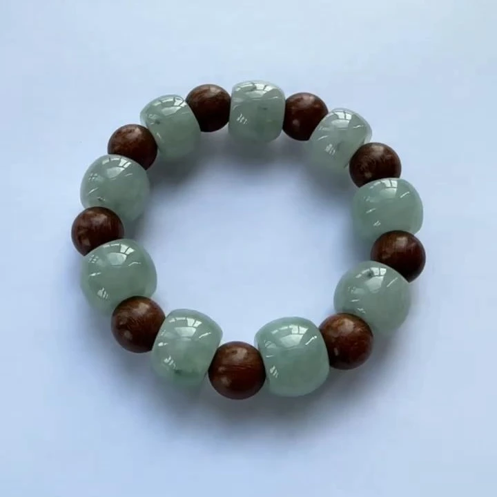 【杰缘珠宝】A货翡翠经典大气桶珠手串 多样性一件