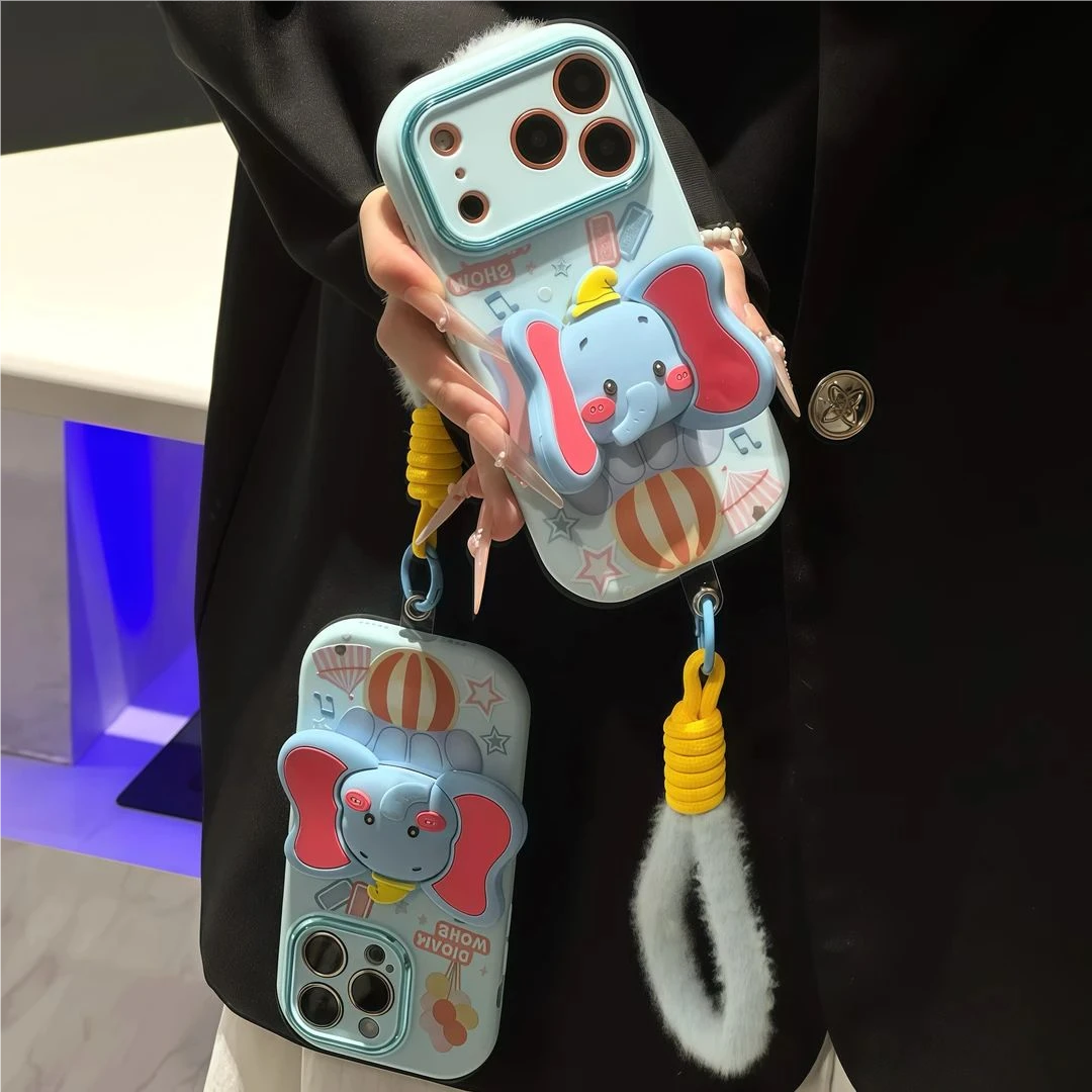 适用iPhone17/16promax大象立体支架手机壳小米17/华为/OPPO/VIVO