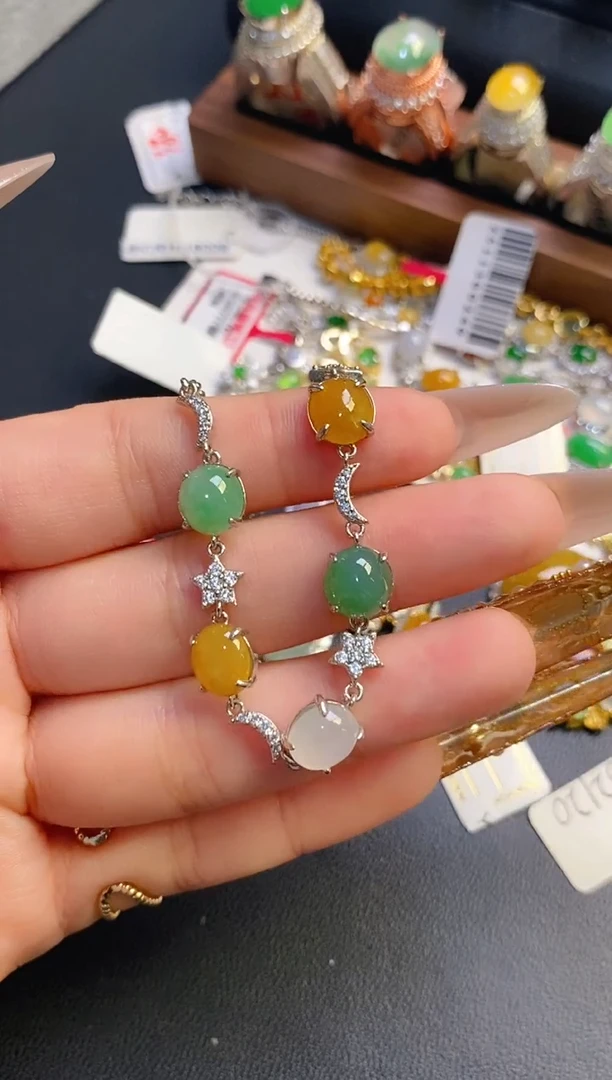 银S925镶嵌戒指翡翠天然