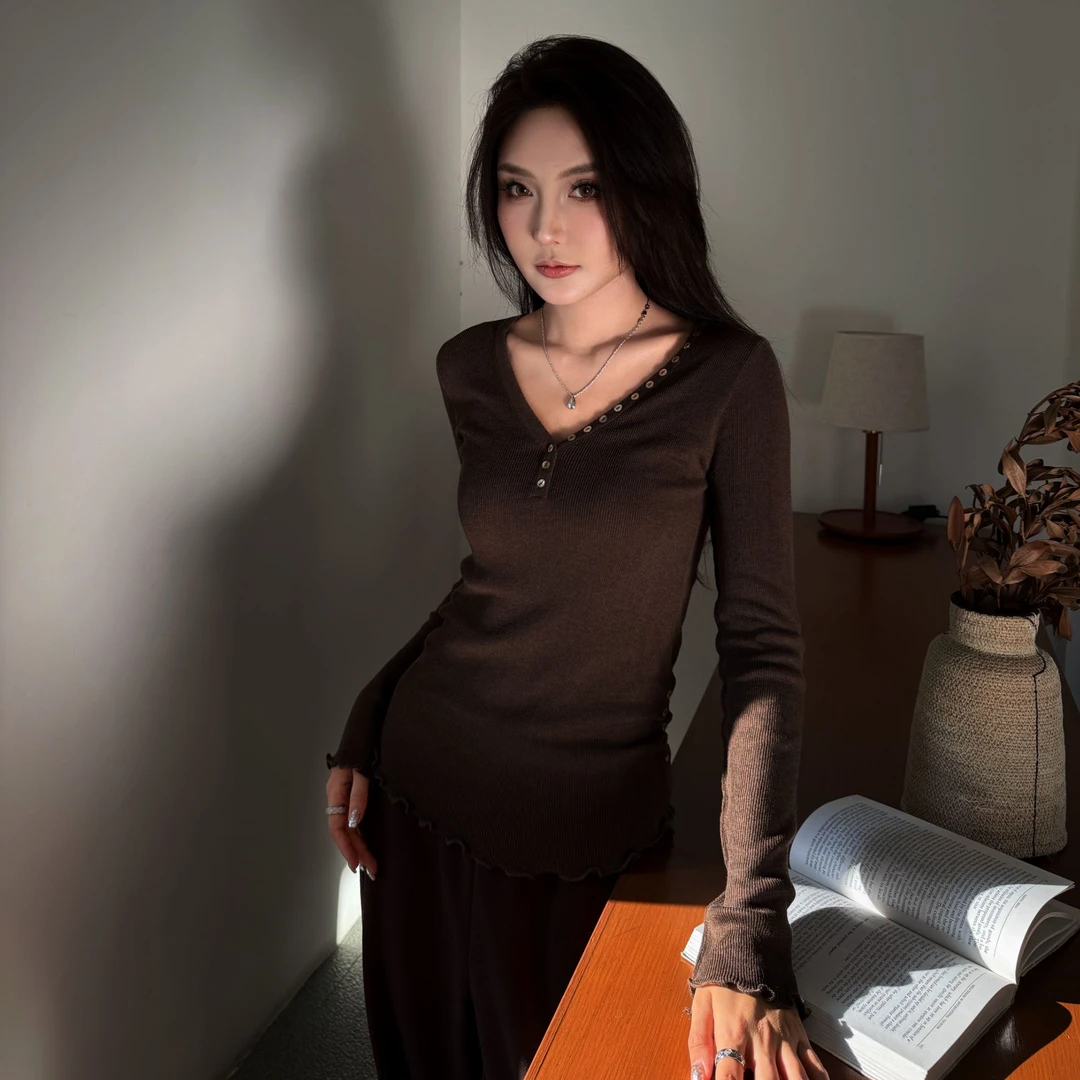 Moprobably李予诺「声浪」时尚个性百搭打底套头针织衫L5476114