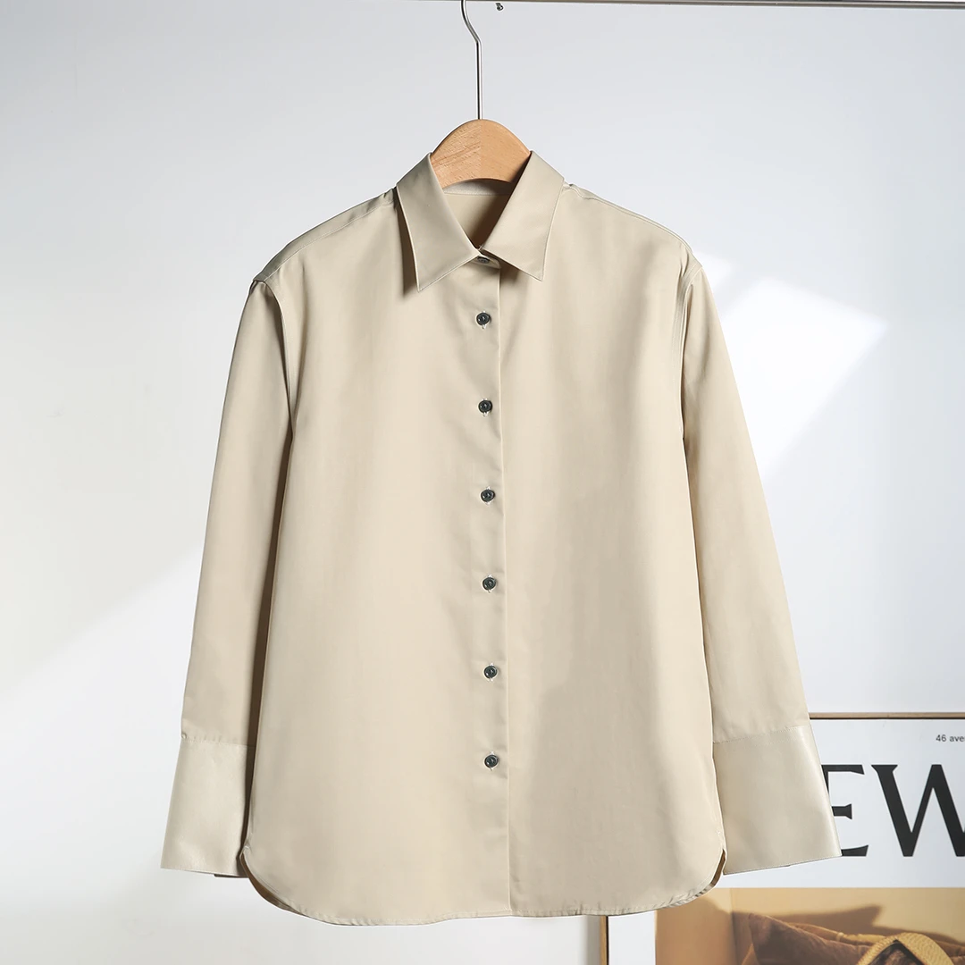 新款纯色长袖女士衬衫轻商务免熨烫打理衬衣YS-1207