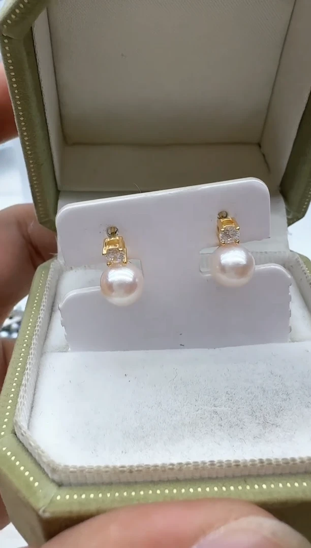 【闪购商品】海水珍珠耳饰银S925镶嵌非基地发货不带证书