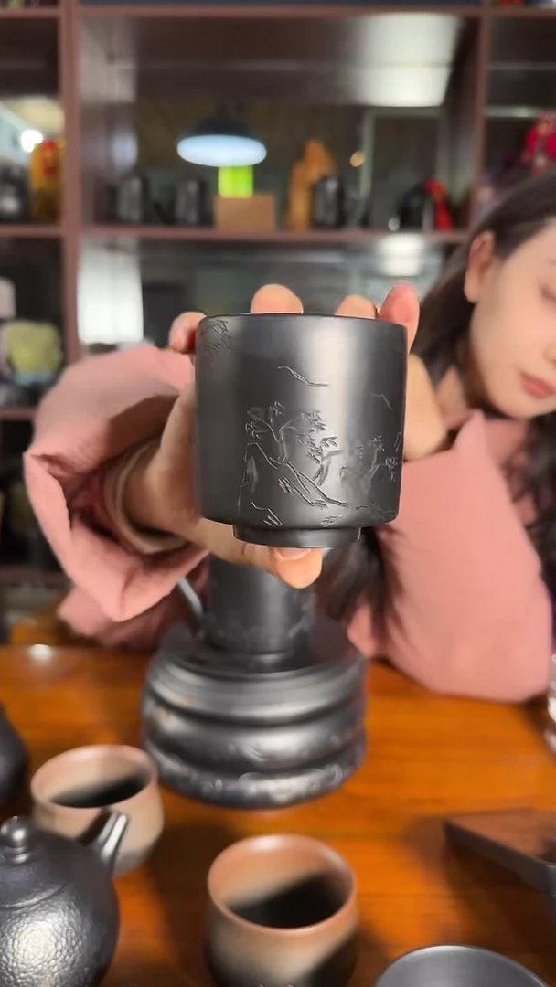 神农黑陶山水画大容量