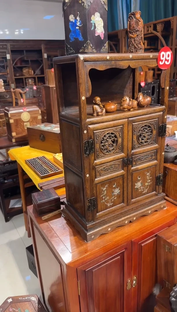 【闪购商品】木木艺缅花镶嵌透雕小万历柜1980.888