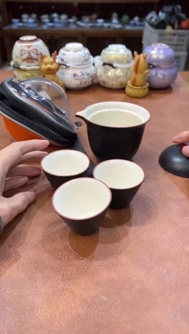 真的很便宜会开片的旅行茶具