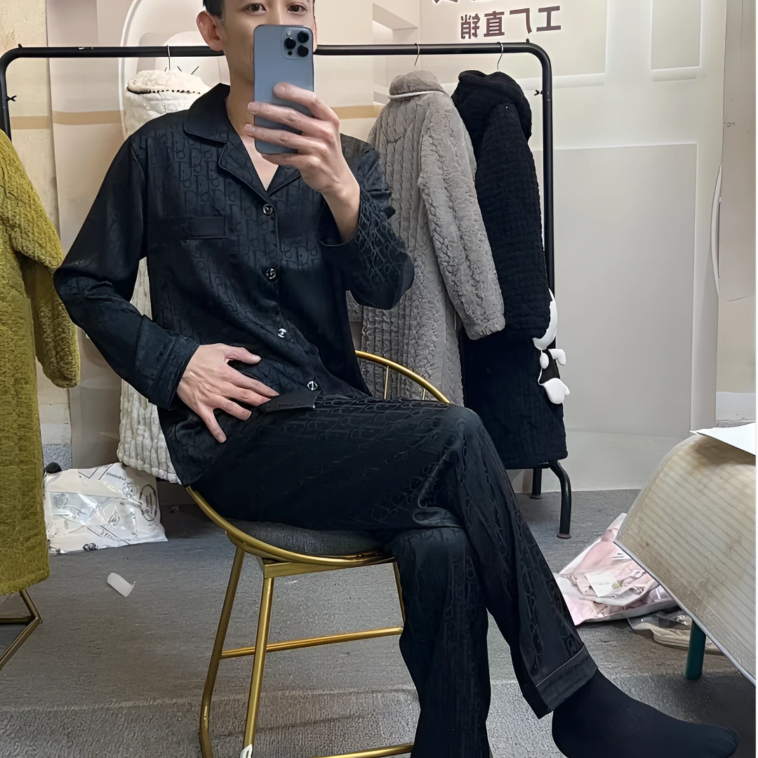 时尚三件套男士 冰雪丝睡衣亲肤透气潮流男家居服夏季 可外出穿