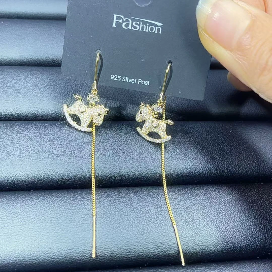 铜合金耳饰 马上有钱防丢耳线流苏耳环时尚百搭0170