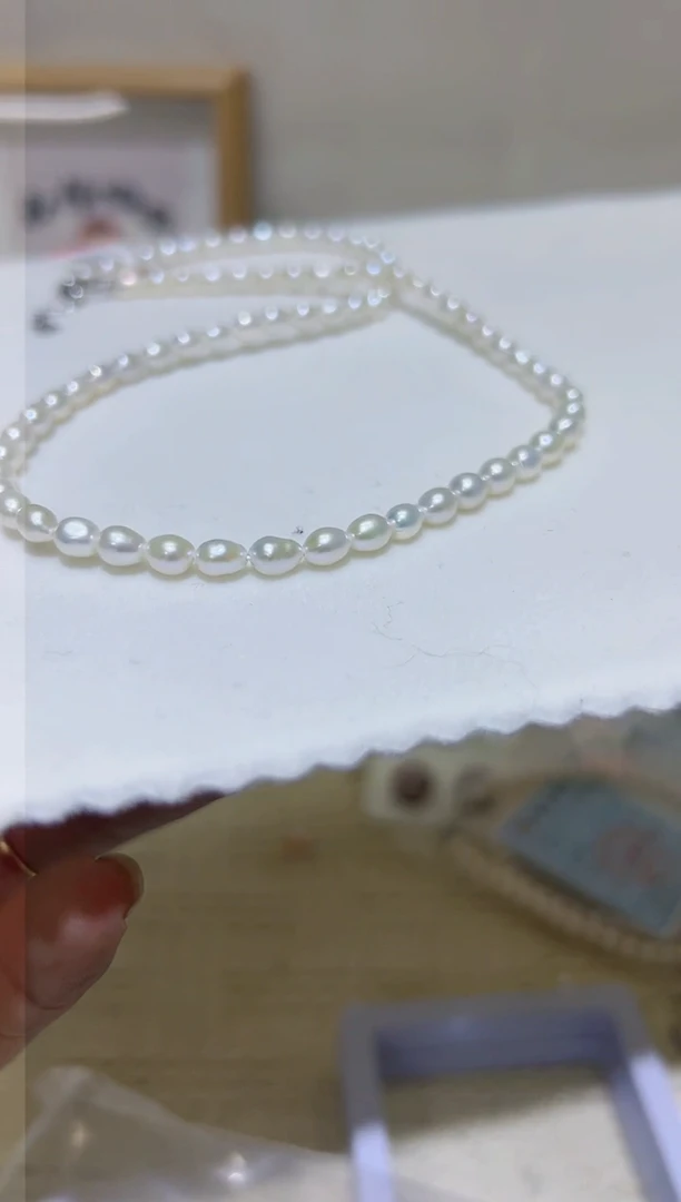 【闪购商品】淡水珍珠项链银S925镶嵌16淡水珍珠77.77