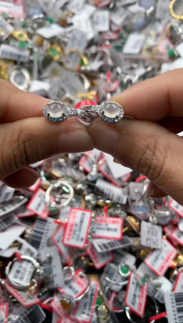 银S925镶嵌戒指翡翠2222             10