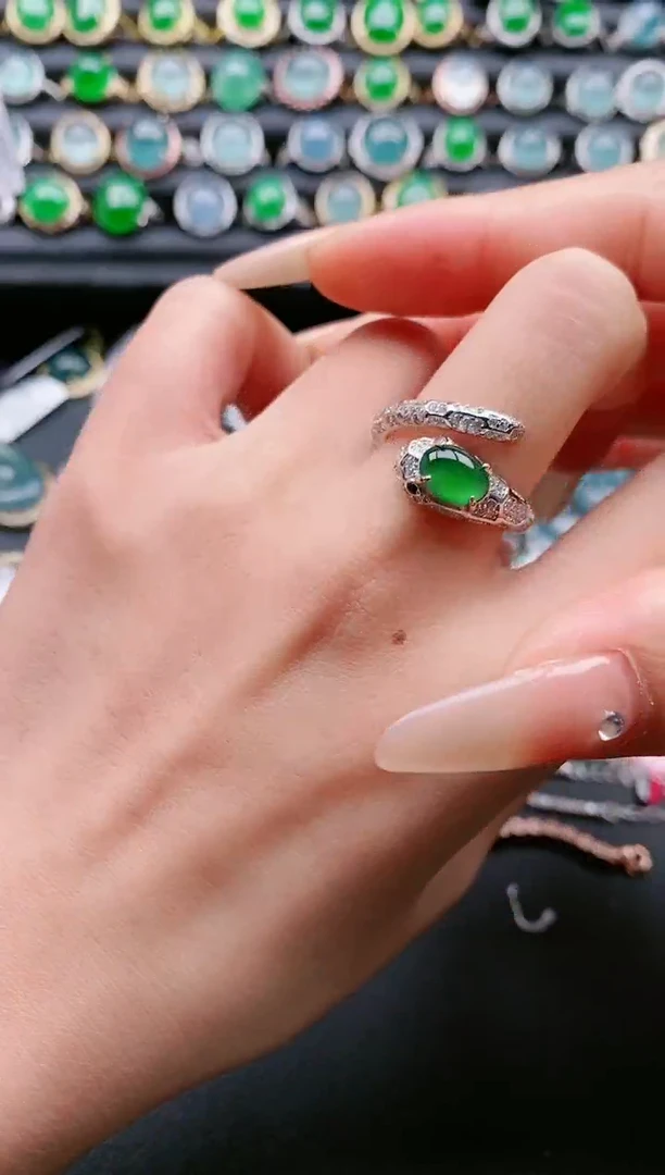 【闪购商品】翡翠戒指银S925镶嵌1111111