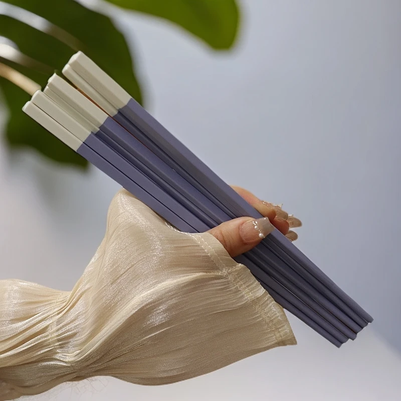 【三炮先生】【10双】创意小清新抗菌塑料筷防滑防霉家用简约筷子