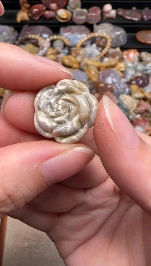 硅化珊瑚（珊瑚玉）未镶嵌颈饰815