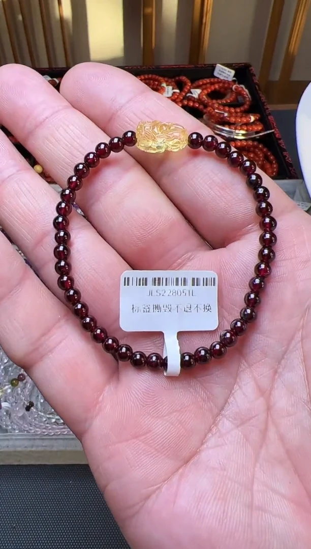 未镶嵌手链石榴石石榴石单圈手串
