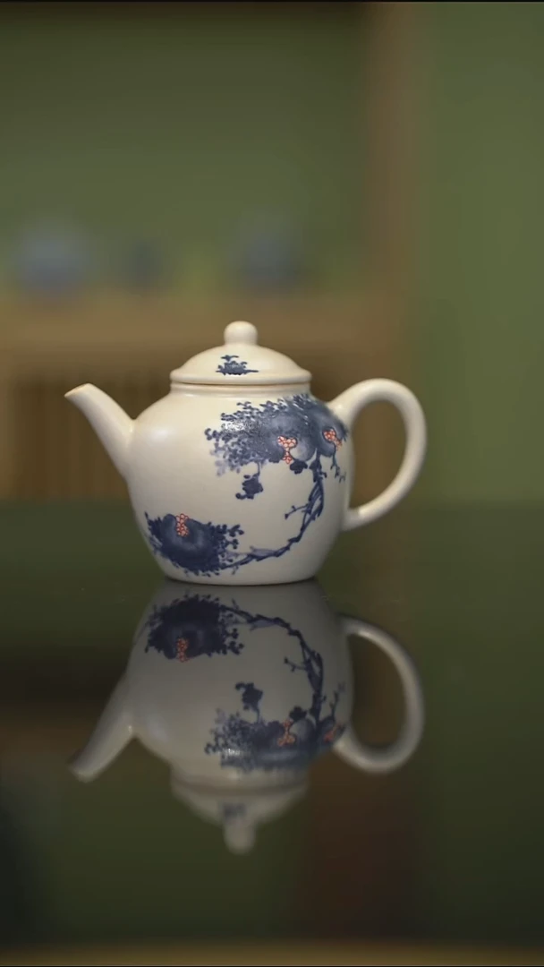 瓷片陶鸣堂-石榴笑樱壶