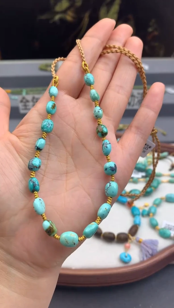 未镶嵌绿松石锁骨链茜.A151