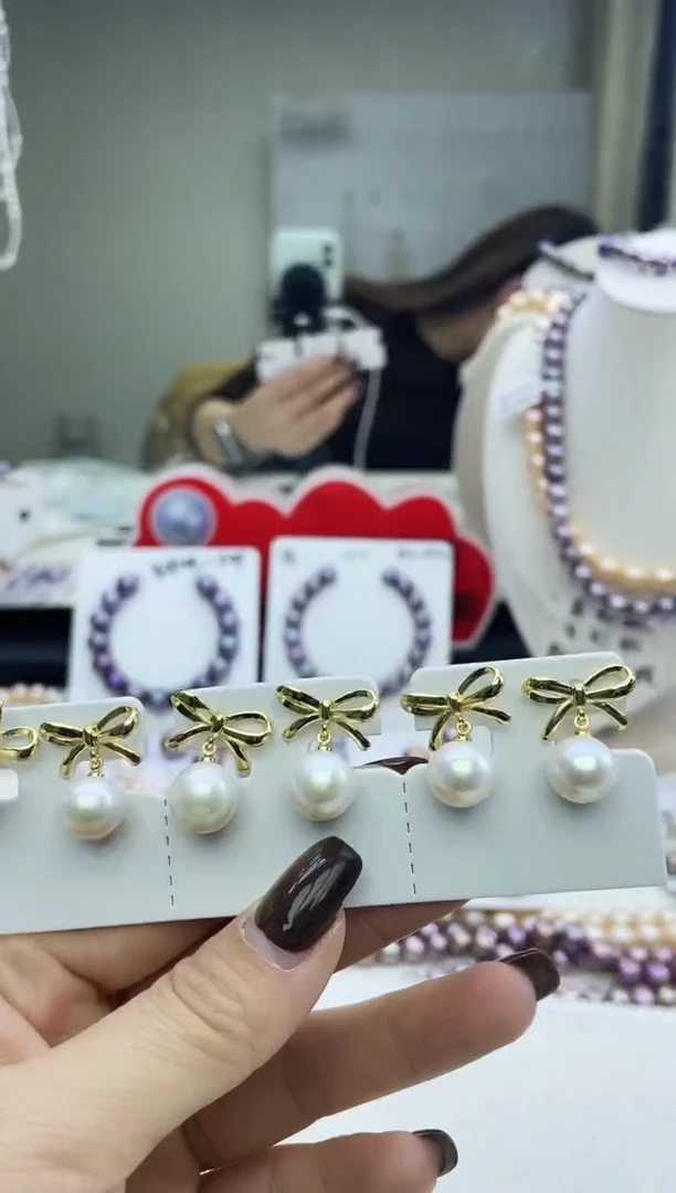 未镶嵌耳坠淡水珍珠白色系耳坠