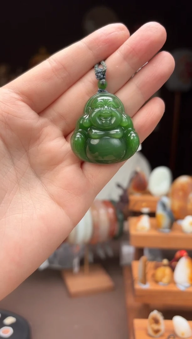 【闪购商品】和田玉0980g9碧玉佛公未镶嵌-