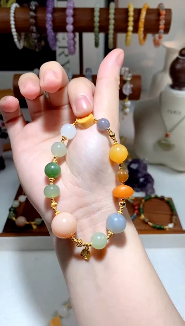 手串未镶嵌和田玉和田玉多宝手串 多样性发一