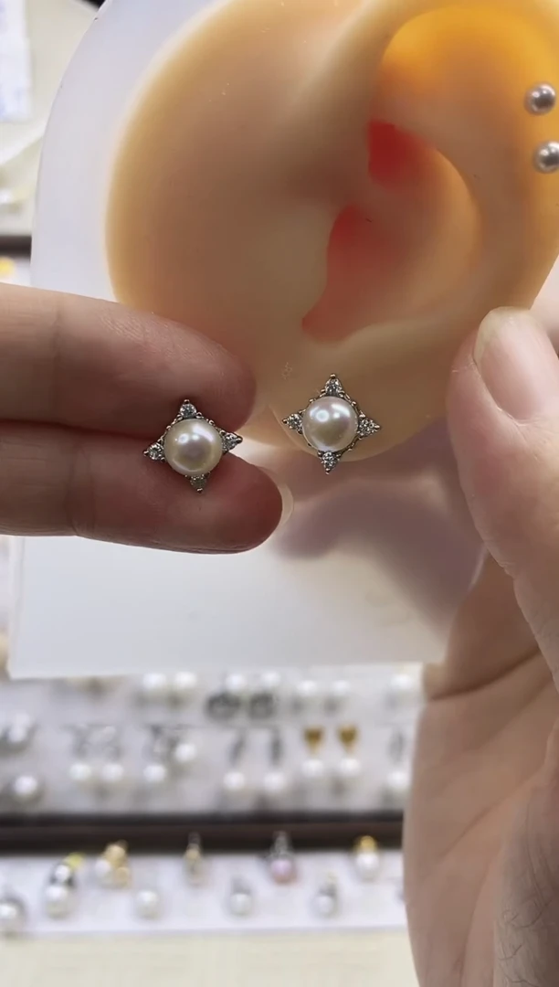 合金耳饰淡水珍珠41