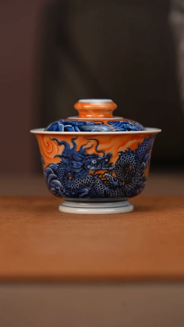 又见春风鱼化龙盖碗