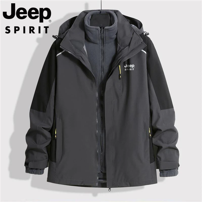 JEEPSPIRIT三合一夹克男女情侣款秋冬户外冲锋衣爆款2026新款外套