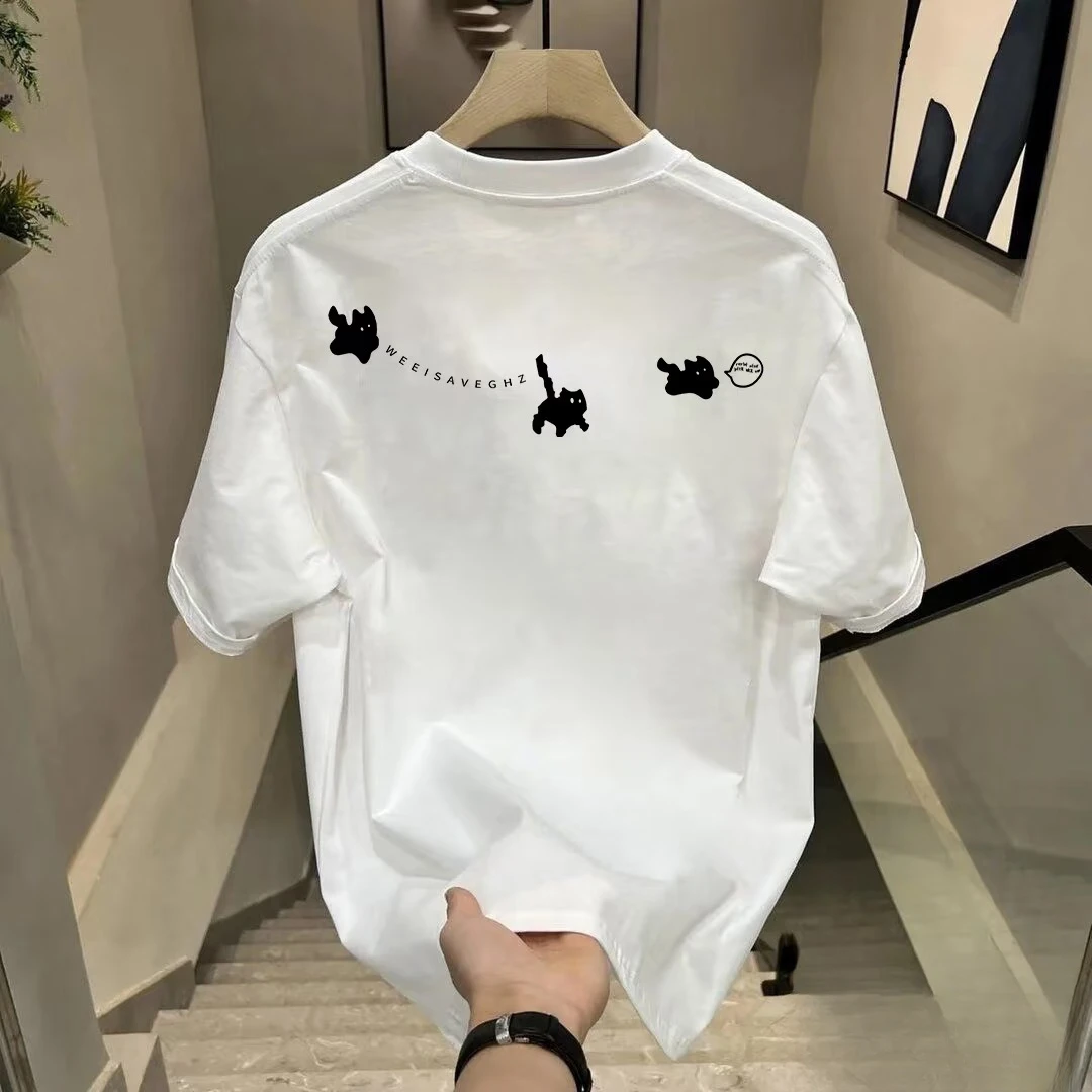 230克重磅纯棉短袖T恤夏季时尚情侣款动漫透气休闲百搭小圆领短袖