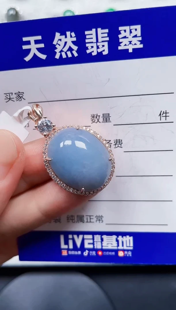 颈饰银S925镶嵌翡翠343