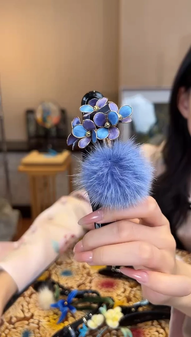 刺绣 非遗绒花（发饰）