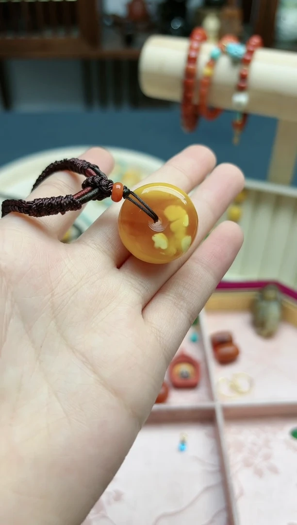 【闪购商品】蜜蜡裸石未镶嵌蜜蜡平安扣吊坠*1 GW