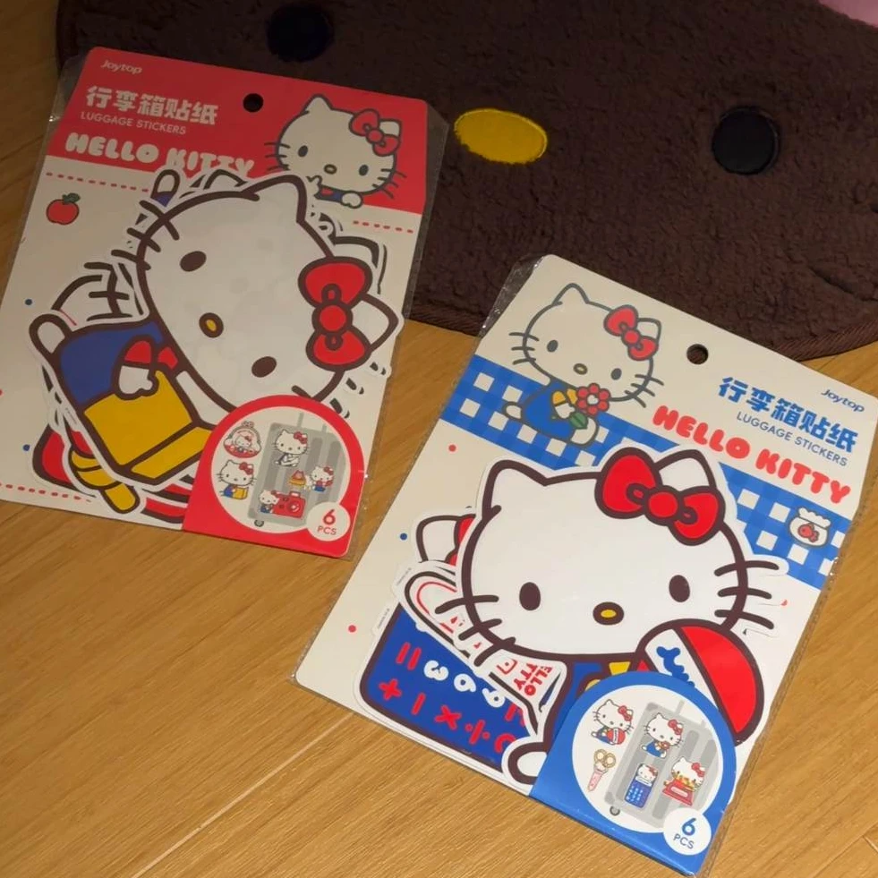 正版kitty卡通可爱贴纸行李箱diy大图案少女心防水贴纸包