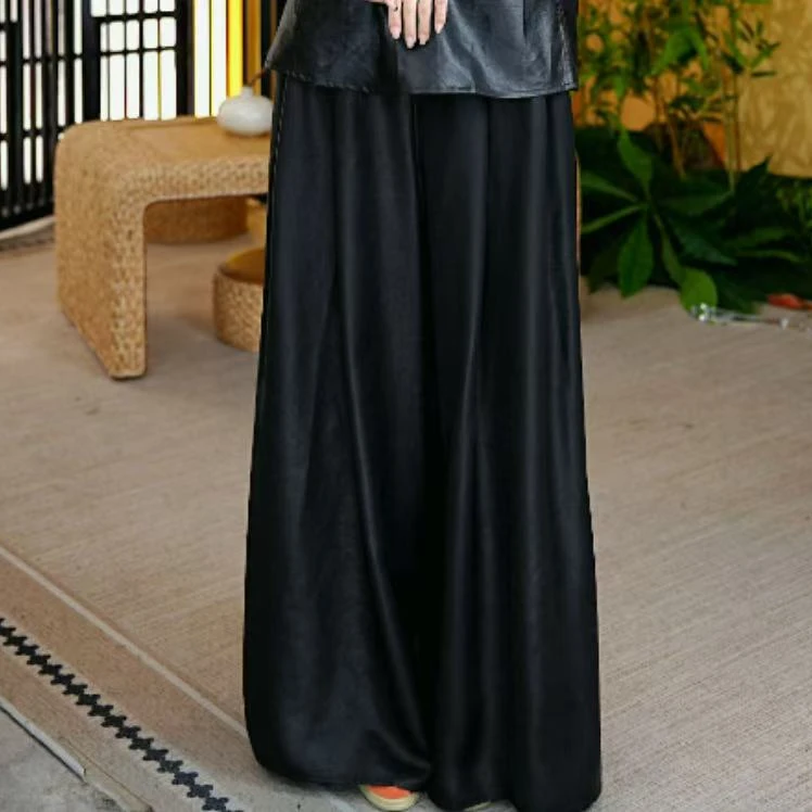 （LL）香云纱桑蚕丝80姆米裤子A-TY-24117