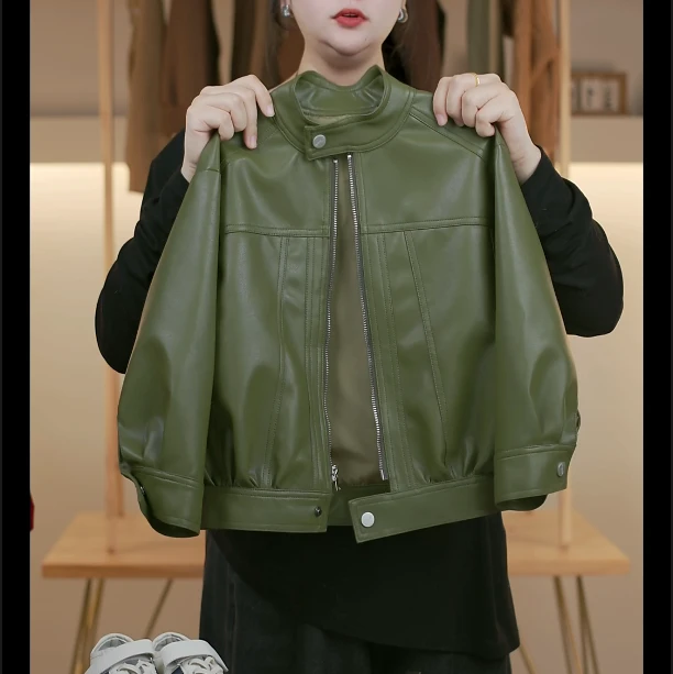 儿童秋季外套2025新款春秋时尚皮衣洋气拼色刺绣中小童韩系皮衣潮